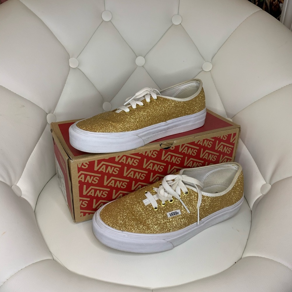 Gold Glitter Vans
